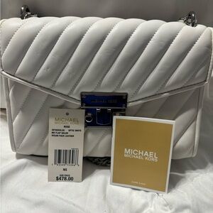 Michael Kors White Quilted Shoulder Bag
